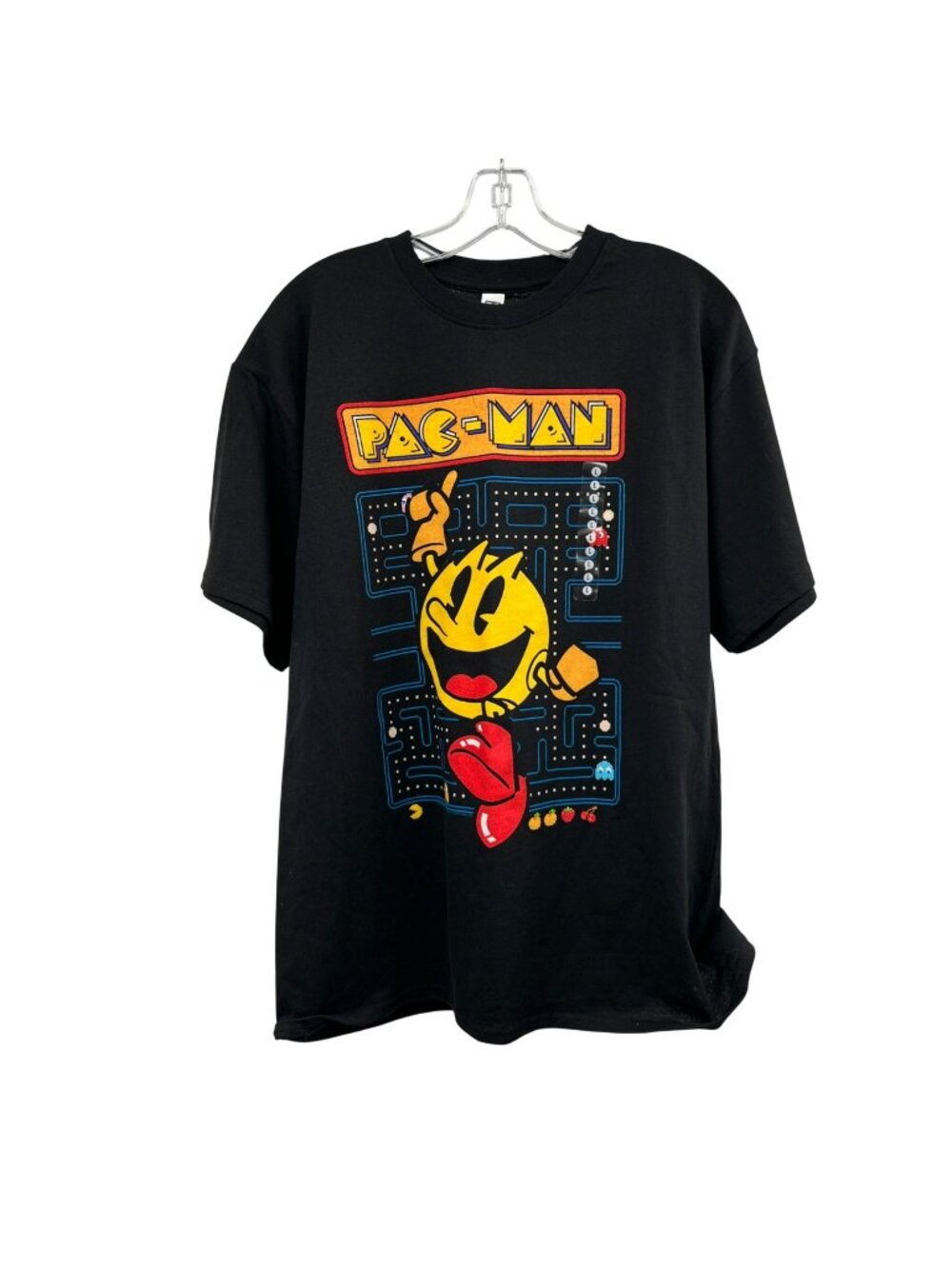 Brisco Brands Mens Pac Man T-Shirt Black/Multi Size Large